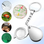 2 Pcs 10X Pocket Magnifying Glass Small Mini Folding Magnifying Glass with Keychain Rotating Folding Portable Magnifier for Reading Close Work Newspaper Book Magazine