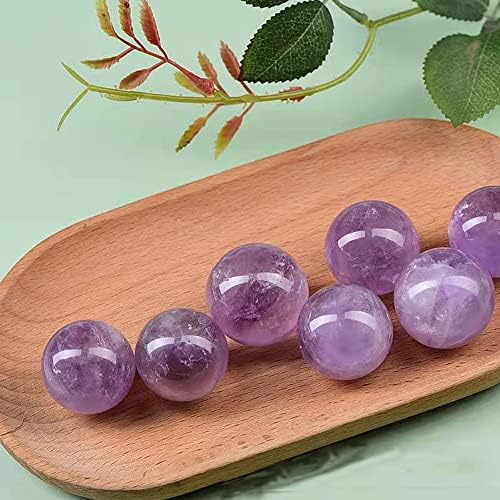 1.4" Amethyst Crystal Baoding Balls Small Purple Quartz Healing Stress Balls, Hand Balls for Hand Therapy, Stress Relief and Fingers and Wrist Exercise Balls with Carry Pouch (Box-Packed) M45