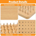 36-Hole Wooden Pegboard for Occupational Therapy, Hand Therapy Peg Board with 3 Sizes of Round Iron Pegs to Improve Finger Dexterity, Fine Motor Coordination & Sensory Rehabilitation