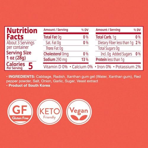 Spicy Premium Fermented Kimchi Napa Cabbage [ FUN SIZE Pouch Pack of 8] - [Original] – (Gluten Free / KETO / Vegan) | 0 Fat/ 0 Sugar/ 0 Cholesterol | Long Shelf Life | Perfect for Ramen & Stir-Fries - JONGGA