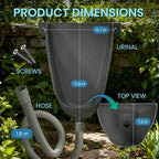 Waterless Urinal with Hose - UV Resistant Outside Urinal, Outdoor Plastic Urinals, Outdoor Toilet, Garage Urinal, Urine Diverter, Urinals For Men Bathroom