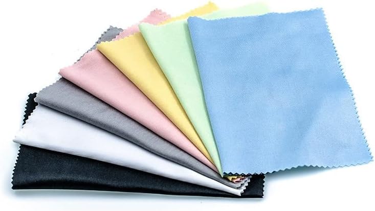 Muka 100 Pcs Needle Two Microfiber Eyeglasses Cleaning Cloth for Lens 6"x6"-Black
