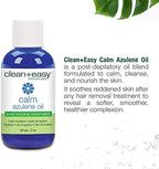 Clean + Easy Post Waxing Treatment, Azulene Oil – for Sensitive Skin, Soothes Irritation & Removes Wax Residue After Hair Removal, After Wax Care, 2 oz