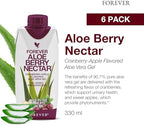 Forever Living - Aloe Berry Nectar - 90.7% Pure Aloe Vera Gel with Cranberries and Apples - No Preservatives - 330 ML (Pack of 6)
