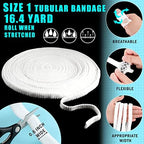 2 Rolls Tubular Bandage Elastic Net Wound Dressing Stretch Dressing Retainer Tubular Elastic Gauze Bandage for Wound Arm, Without the Use of Adhesive Tape (Size 1/0.59 Inch x 16.4 Yard Stretched)