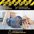 Reli. Contractor Garbage Bags 55 Gallon | 20 Trash Bags | Heavy Duty | Black Contractor
