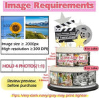 Custom Edible Cake Wrap Topper – 4 Photos (1:1), Film Strip Border, 10.2in L × 3in H