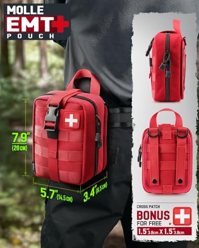 LIVANS 1000D First Aid Bag Empty Medical Ifak Pouch Molle EMT Pouches Rip-Away Tactical Military Trauma Emergency Medic Bag