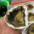 Stone Yellow Metal Angel Halo Earth Crystal Titanium Bismuth Silicon iris Cluster Cures (1pcs)
