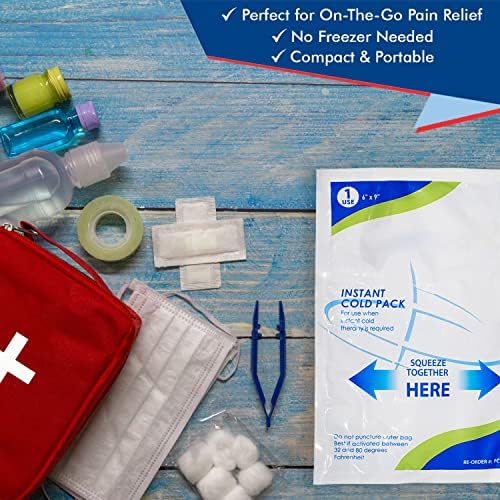 NOVAMEDIC Instant Cold Pack - 24 Count, 6” x 9”, Disposable First Aid Cold Therapy Instant Ice Packs for Injuries, Pain Relief, Swelling, Toothache, Inflammation, Sprains - Includes Woven Cover