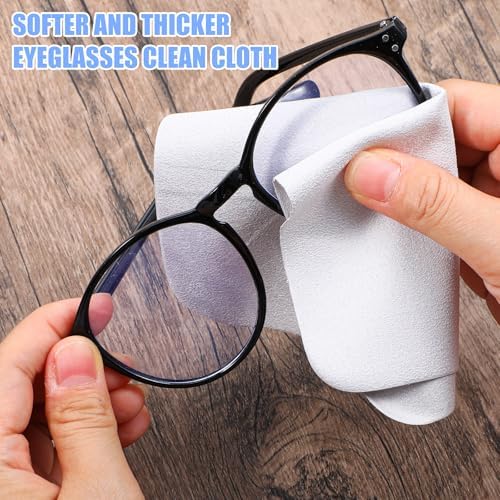 200 Pcs Suede Glasses Cleaning Cloths, 6.9x5.7 Inch Lens Cleaning Cloth for Glasses, Screens, Phones, Cameras, Reusable and Washable Grey