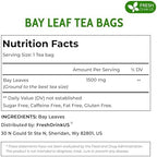FreshDrinkUS, Premium 105 Bay Leaf Tea Bags, 100% Natural & Pure from Bay Leaves. Loose Leaf Bay Herbal Tea. Made with Natural Material Tea Bags, No Sugar, No Caffeine, No Gluten, Vegan.