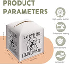 Tissue Box Gifts with Leather Cover Square, Cute Dog Print Gifts Ideas for Family Friends, Everything is Figureoutable, Bathroom Office Desk Decor, New Home Favor-(5.2 Inches) A51