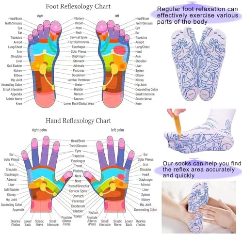 Reflexology Socks with Gloves Tools Set, Foot Massager Socks with 4pc Massage Tool, Socks with Trigger Point Massage Tool, Socks Suitable for Men and Women