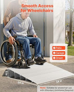 VEVOR Door Threshold Ramp, 5 inch Rise, Aluminum Alloy Threshold Ramp Rated 800 lbs Load Capacity, Handicap Ramps for Home Steps for Wheelchair, Scooters, Power Chairs, Walkers, Bicycle, Tricycle