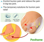 Povihome 8 Pack Bunion Cushion and Protector(1/2'' Thick), Bunion Pads, Bunion Corrector and Bunion Relief with Gel Shield, Treat Pain in Big Toe Joint, Realign Big Toe and Relieve Bunion Pain