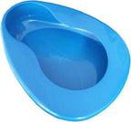 Firm Thick Stable PP Bedpan Heavy Duty Smooth Countoured for Bed-Bound Patient (Blue)