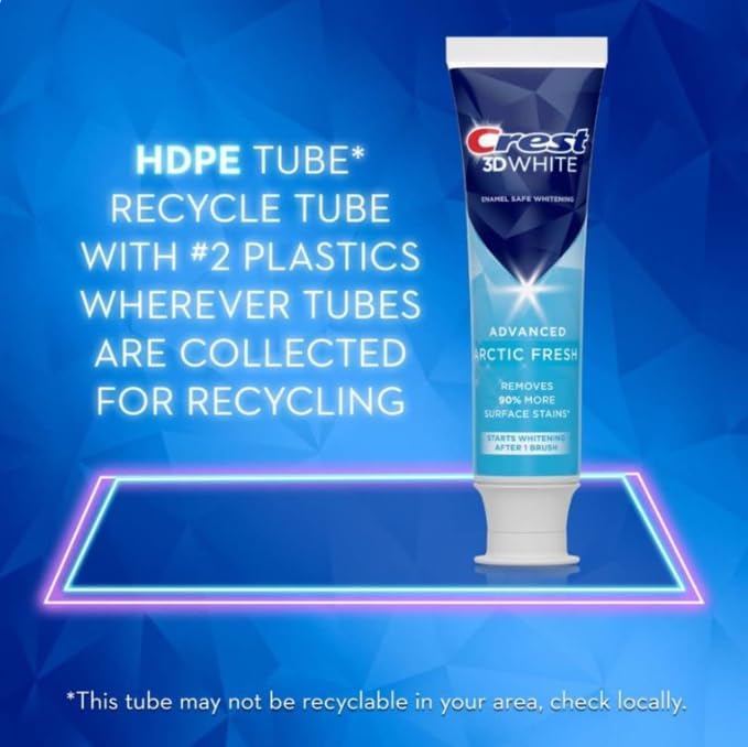 Crest 3D White Advanced Whitening Toothpaste, Arctic Fresh, 2.7 oz Value 2 Pack