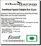 Ghasitaram Gifts Valentines Gift for Girlfriend/Boyfriend/Husband and Wife - Valentine Sweets Sweetheart Special Delights Box 12 pcs