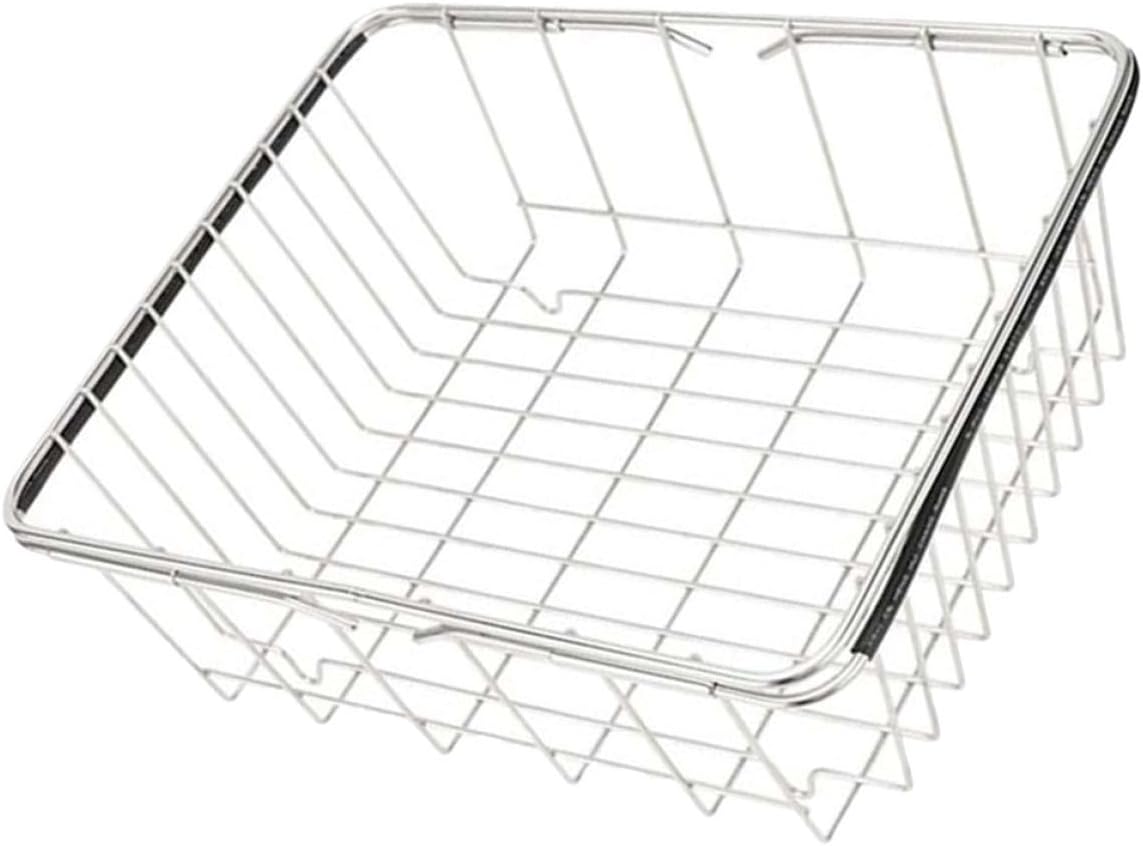 Ciieeo Stainless Steel Vegetable Drain Basket over Sink Extendable Colander Strainer Basket Kitchen Sink Rack for Fruit and Pasta Washing