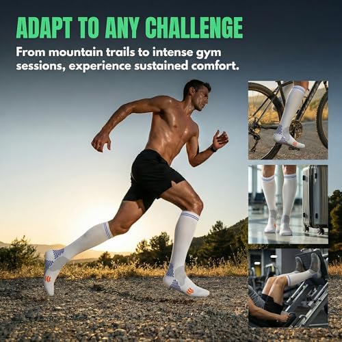 Compression Socks (2/3 Pair) for Men and Women 20-30 mmHg Regular and Plus Size Compression Scoks:Size S-7XL