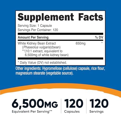 Nutricost White Kidney Bean Extract 120 Capsules for 120 Servings Per Bottle - Vegetarian Caps, Gluten Free and GMO Free