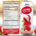Lychee Juice Drink with Pulp, 16.9 oz (Bulk Pack of 12) by Jans — Fat-Free, Cholesterol-Free, Refreshing Taste of the Tropics