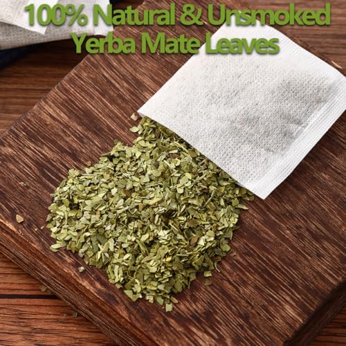 Premium 60 Unsmoked Yerba Mate Tea Bags, Made with 100% Pure Yerba Mate Leaves, No Additives.