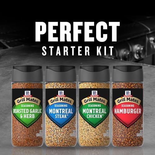 McCormick Grill Mates Spices, Everyday Grilling Variety Pack (Montreal Steak, Montreal Chicken, Roasted Garlic & Herb, Hamburger), 4 Count