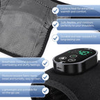 Cordless Knee Massager with Heat, Heating Pad for Knee Shoulder Elbow, Heated Knee Brace for Arthritis, Knee Heating Pad Wrap with 6 Heating Levels, 3 Massage Modes&Timer (Black)