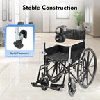 Removable Wood Wheelchair Tray, 22.4 in Detachable Wooden Wheelchair Table Accessory Attachment Eating, Reading, Writing Wheelchair Accessories fit Adult Wheelchair Tray
