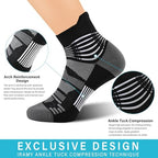IRAMY Compression Ankle Support Socks Coolmax Wicking Cushioned Athletic Plantar Fasciitis Relief Men Women 2/3/4 Pairs