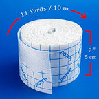 Dressing Retention Tape - 2" x 11yd, 2 Rolls Premium Non-Woven Hypoallergenic Cloth - Secure and Gentle Adhesive for Wound Dressings - Latex-Free and Versatile for Sensitive Skin Care - HEALQU