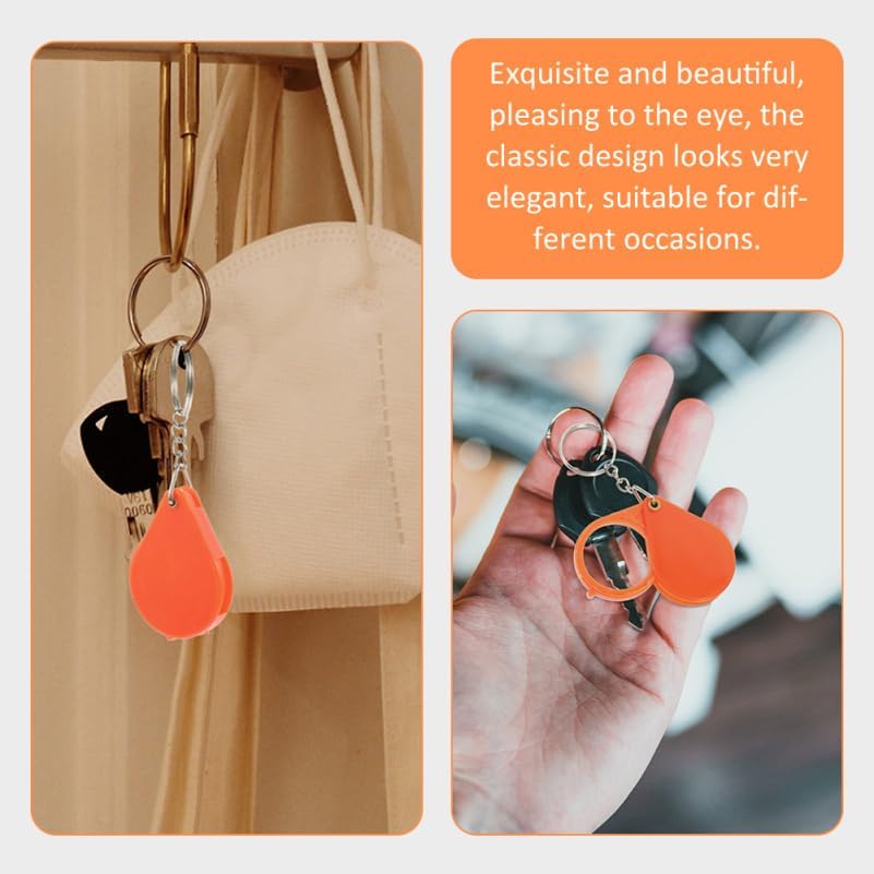 HOMSFOU 8-Pack Mini Magnifier Keychain Portable Folding Pocket Magnifying Glass with Led Light for Jewelry Inspection and Reading Aid