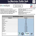 Le Marinier Celtic Salt Organic Grey Coarse, 1.1lb - 18oz. Mineral Rich 100% Natural and Unrefined French Sea Salt Organic. Hand Harvested Mineral Sea Salt, Sel Gris (1.1lb Grey Coarse)