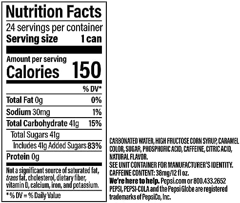 Pepsi Cola Soda, 12oz Cans, 24 Pack