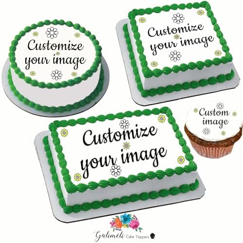 Create your own Custom Edible Cake topper image personalized photo, logo - 9.5" round