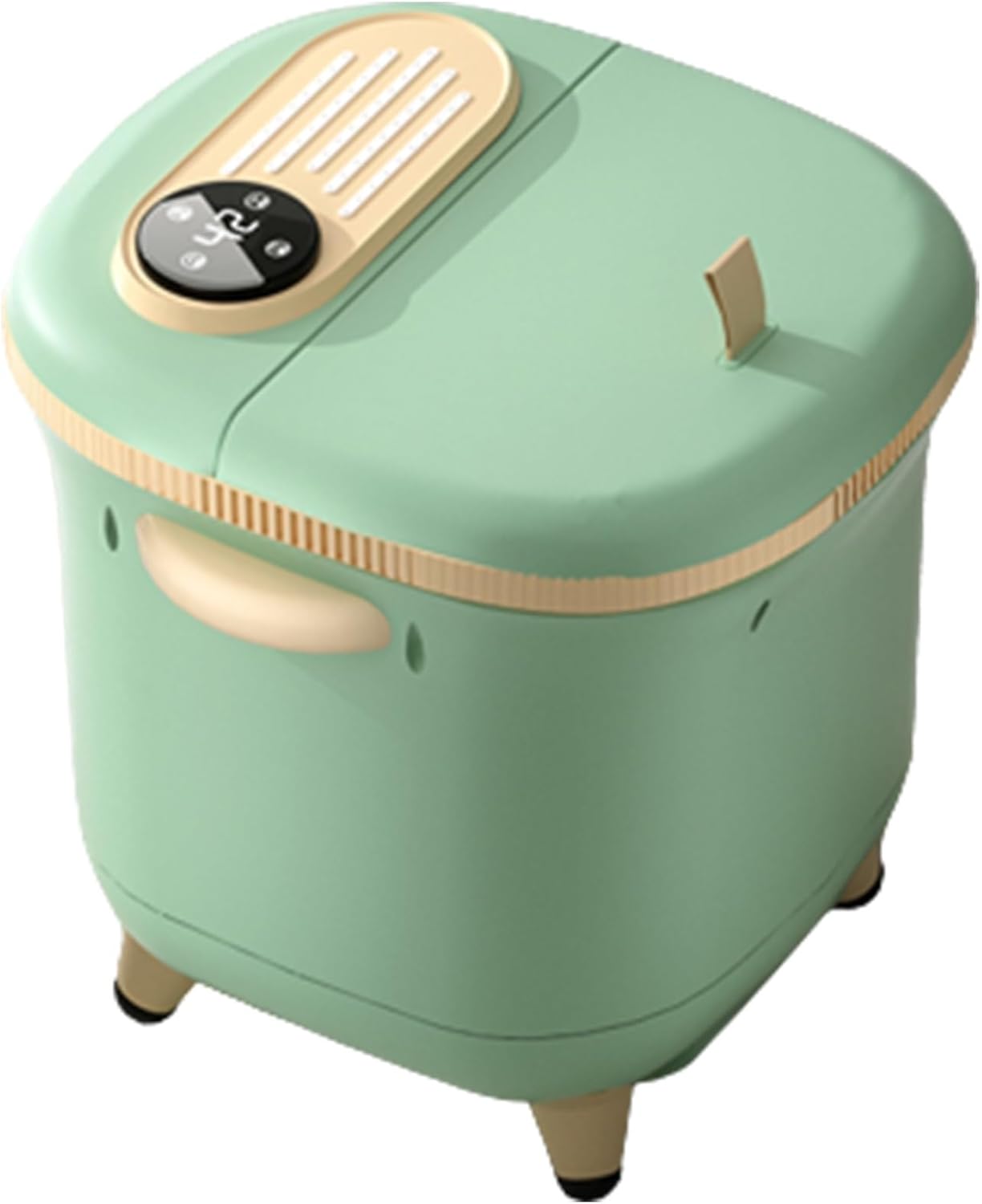 YVYKFZD Foot Spa Bath Massager, Portable Foot Bath Basin, Foot Soak Tub with Lid, Heat, Temperature Control, Red Light, Jets, for Relaxation and Stress Relief (Color : Green)