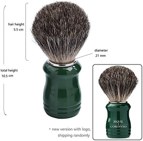 Je&Co Shaving Set,Pure badger Hair Shaving Brush with Steel Stand and Steel Bowl