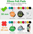 Maromalife 48PCS 22mm Replacement Refill Pads for 30mm Essential Oil Diffuser Necklace, Felt Pads for Aromatherapy Necklace Pendant Diffuser Bracelet Car Diffuser Vent Clip with 12 Colors, 0.87 Inch