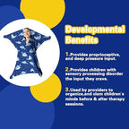 Shark Dynamic Movement Stretchy Sensory Body Socks - Stretchable Sensory Sack to Help Kids Relax and Focus - ADHD and Improve Sensory Full Body Sock for Kids (Large)