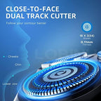 Electric Razor for Men, 3D Rechargeable Waterproof IPX7 Electric Shaver for Men Wet & Dry, Cordless Rotary Razor with Beard Pop-up Trimmer, 1 Hour Fast Charging, 4D Floating Head