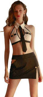 Sexy female secretary role-playing suit anime style hollowed out chest Japanese professional wear cosplay underwear