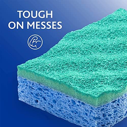 O-Cedar Scrunge Non-Scratch Scrub Sponge (Pack of 6) Multi-Use, All-Purpose, Odor-Resistant, Scrubbing Sponge Safely Cleans All Hard Surfaces in Kitchen and Bathroom