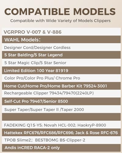VGRPRO Professional Hair Clipper Guards, Color Coded Hair Cutting Guides from 1/16” to 1”, Replacement Barber Guards Compatible with Most Hair Clippers
