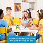 PLUS PLUS 240 Piece Interlocking Building Blocks for Kids, Open Ended Connecting Toys, STEM Bin Classroom Mini Manipulatives - Basic Mix Play Tube