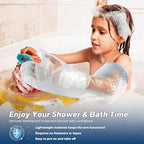 Waterproof Cast Cover for Shower Arm Kids — Reusable Silicone Cast Protector for Children Teens Ages 4-12, Soft Elastic Seal Cast Bag for Bath Swimming, Fits Wrist Elbow Hand Finger, Broken Arm Must Haves for Kids