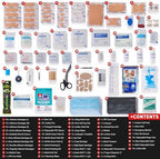520 Pieces Premium First Aid Kit - Large Emergency Medical Kit for Survival, Car, Home, Travel, Camping, Backpack, Hiking, School (Red)