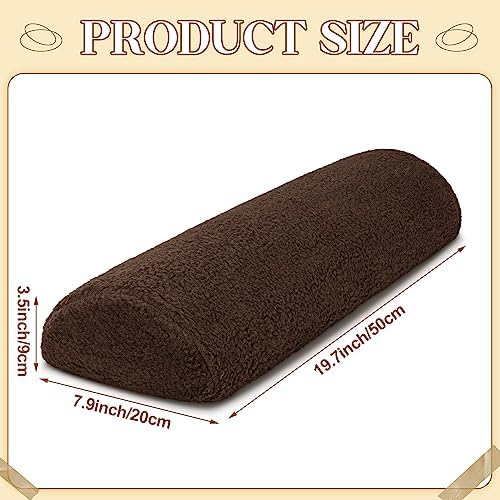 Sintuff Recliner Leg Rest Cushion Sofa Footrest Pillow with Cover Half Moon Bolster Pillow Under Knee Pillow for Sleeping On Back Alleviating Pain, 19.7 x 8 x 3.5 Inch (Coffee)