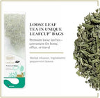 Ronnefeldt LeafCup Natural Mint – Loose Leaf Peppermint Herbal Chai – Naturally Caffeine-Free – 15 Individually Wrapped Tea Bags